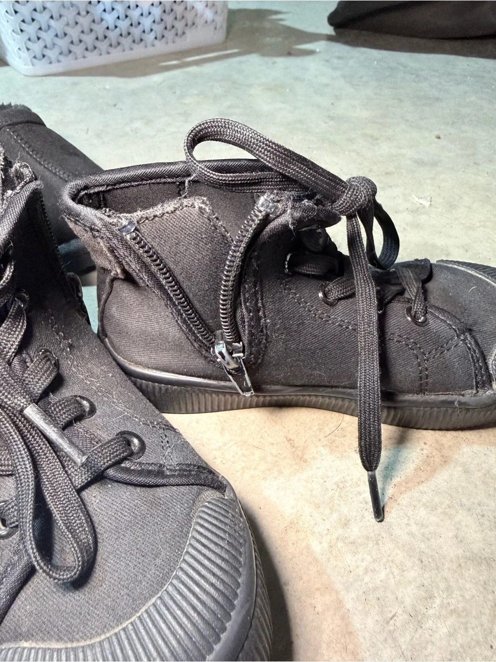 Black High-Top Canvas Sneakers